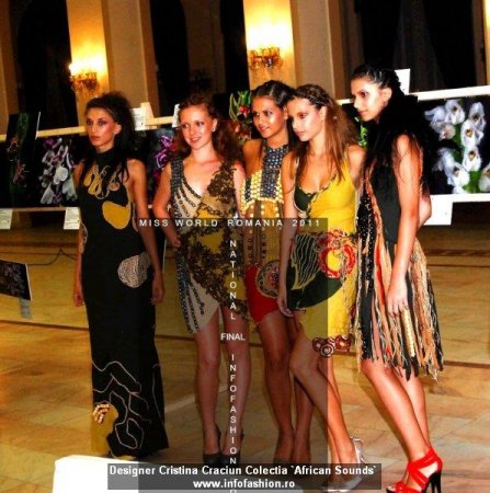 Designeri Cristina Craciun Colectia `African Sounds` la Miss World Romania 2011
